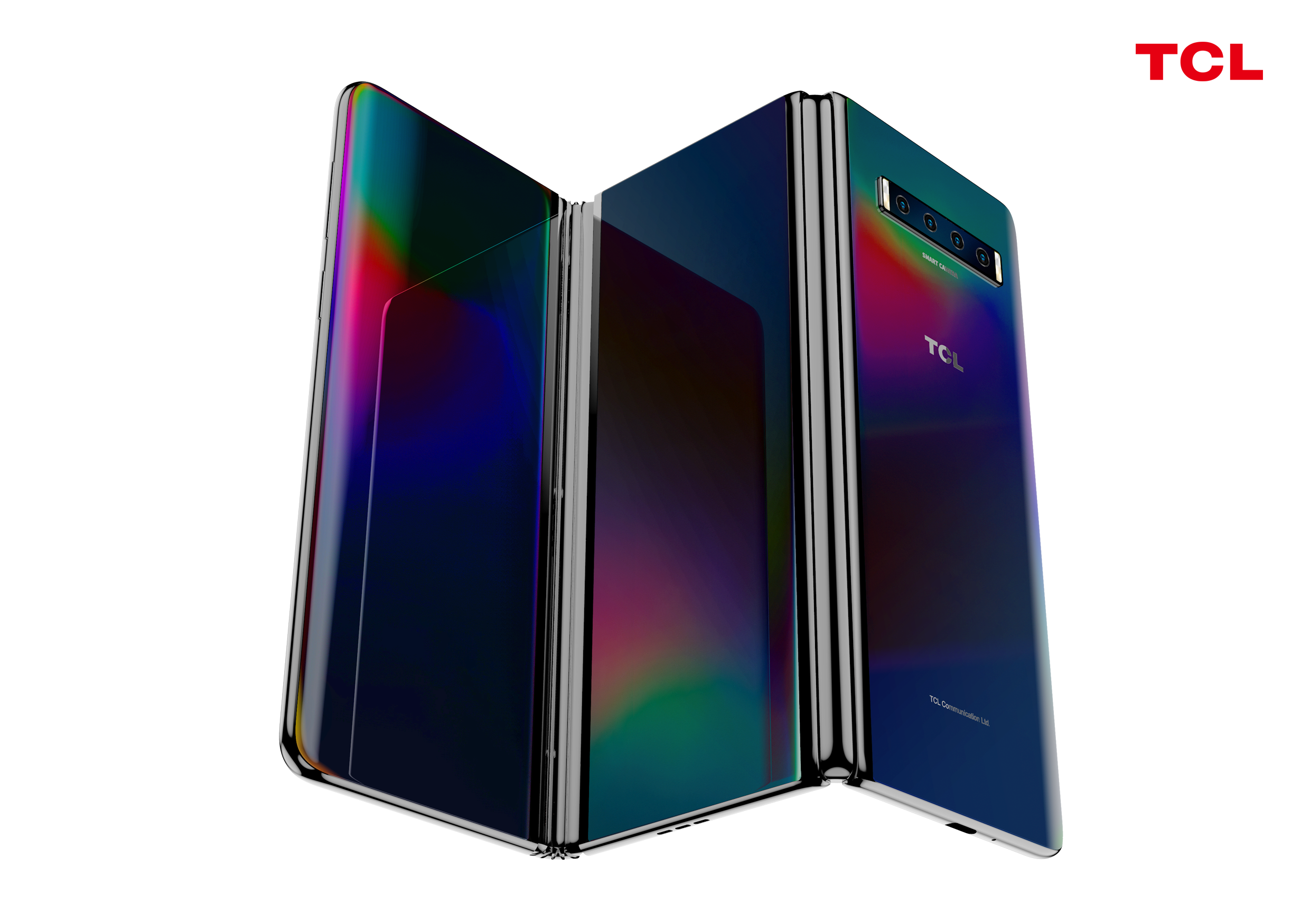 根据 tcl 释出的图片显示"三折屏"采用了tcl dragonhinge 龙铰链和