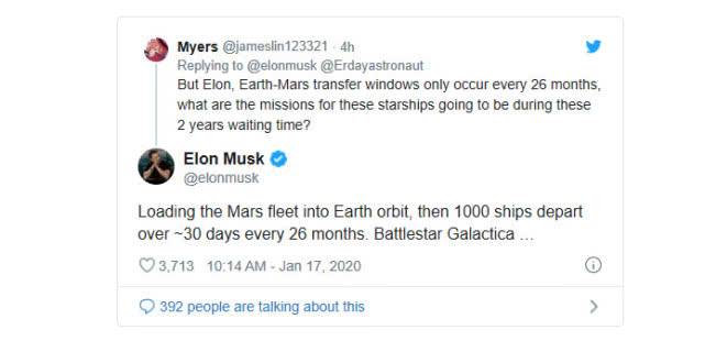 Musk: Can reach 1 million people on Mars by 2050, and find me with no money to pay for the toll