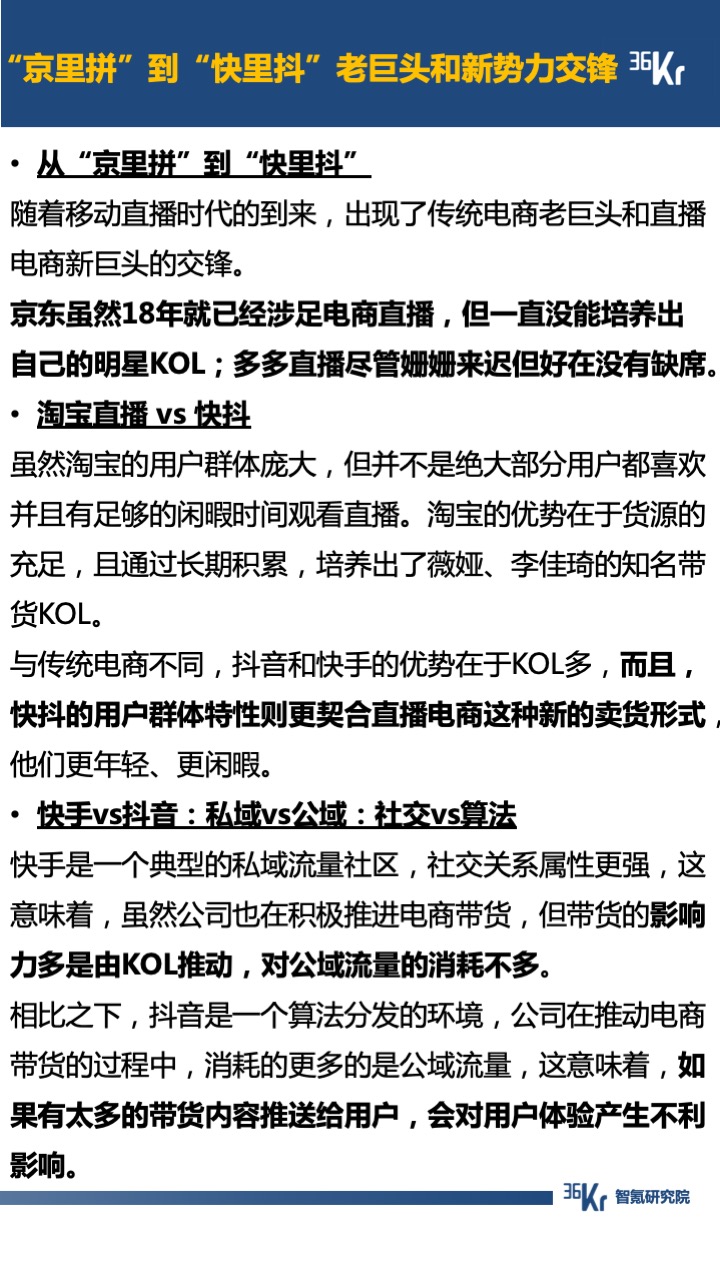 智氪报告 | “京里拼”到“快里抖”，直播电商的交锋