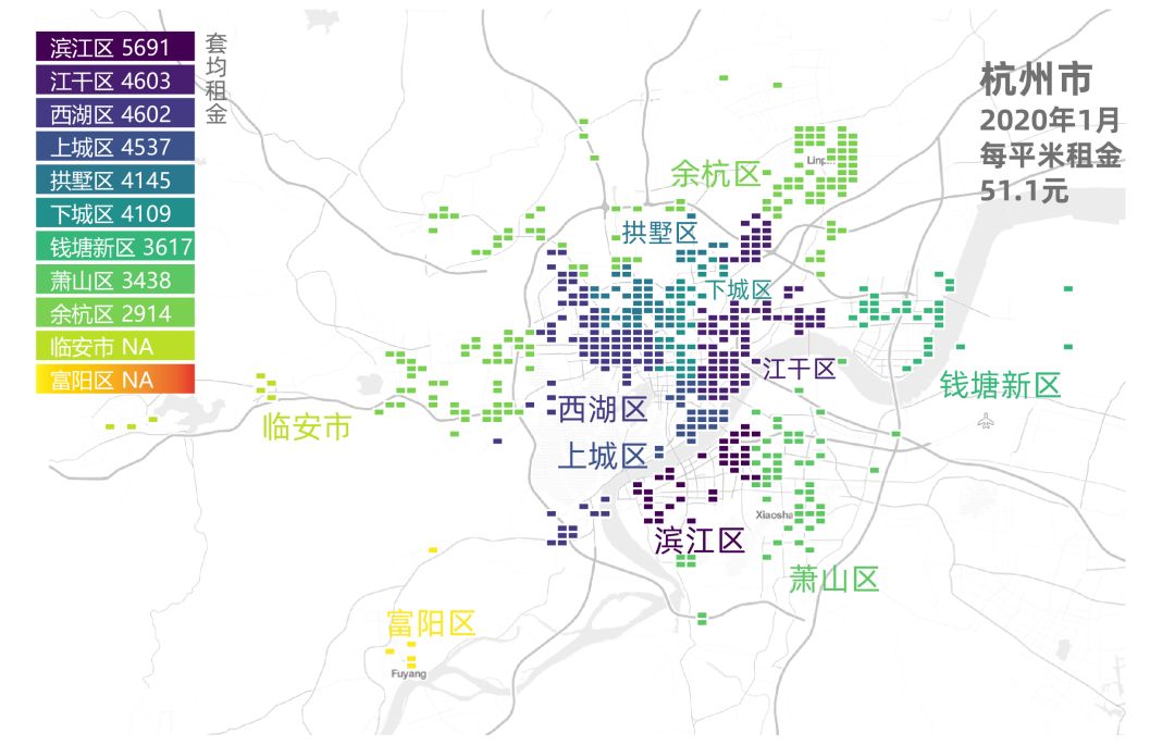 贝壳找房最新房租地图出炉，18城210个城区租金都在这儿了