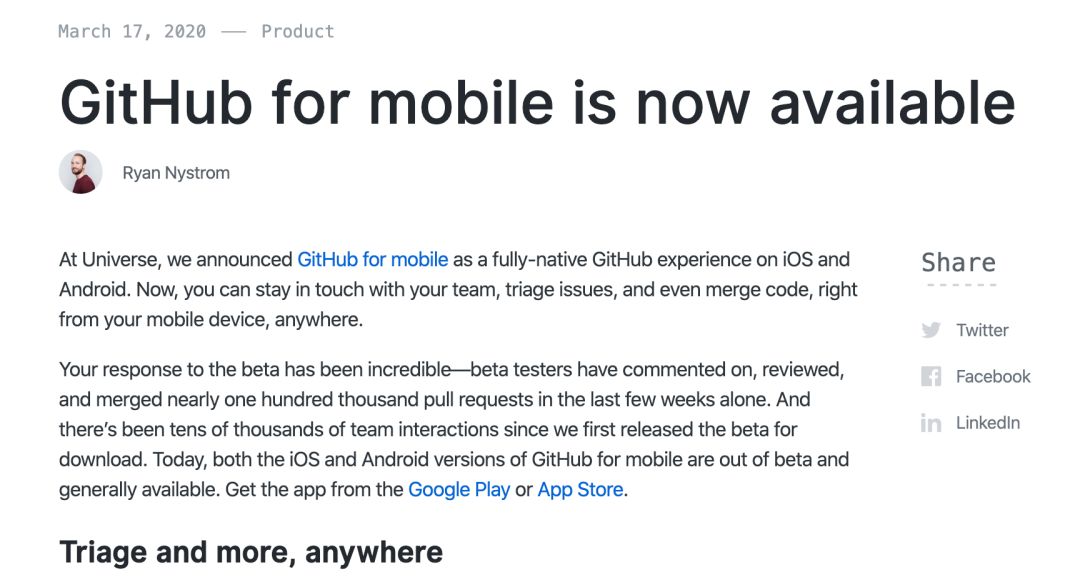 Github is launched on mobile and puts the world's largest