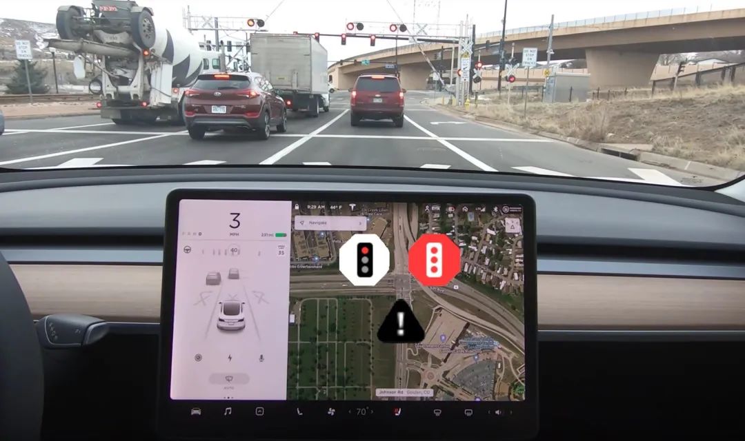 How did Tesla AutoPilot cross the road?