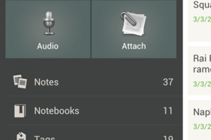 Android版Evernote 4.0更新，新增滑动导航设计，“印象笔记”同步更新