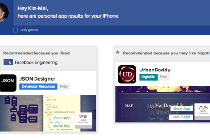 移动应用搜索引擎公司Xyologic通过用户在Facebook上的喜好，做个性化应用推荐