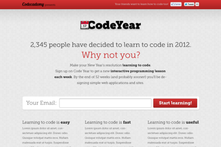 Code Year推出48小时获10万注册用户的背后：我是怎样在1个小时内设计出Code Year的网站页面的-36氪
