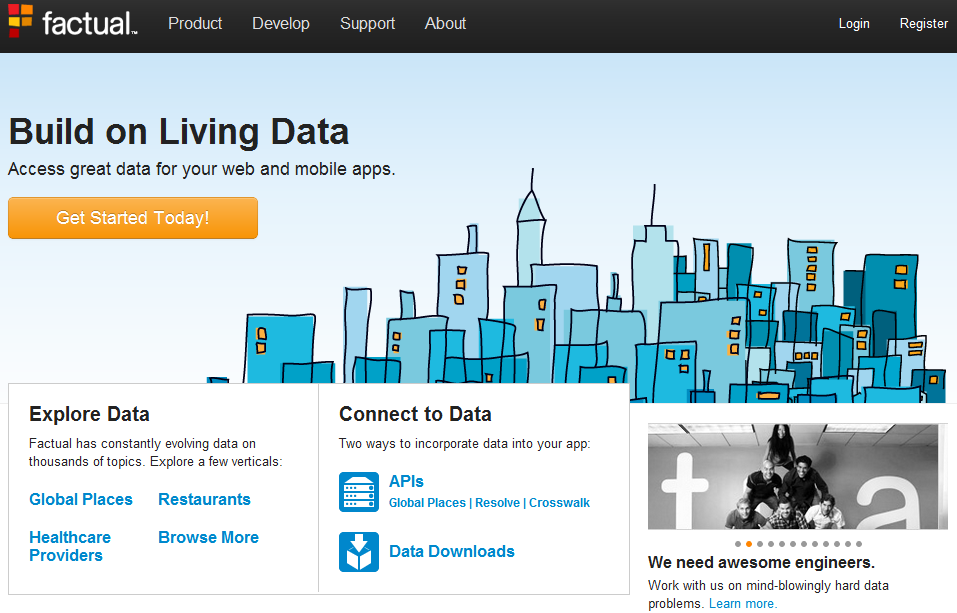 开放位置数据库Factual发布中国区数据集,开发者可以通过多种编程语言查询和更新
