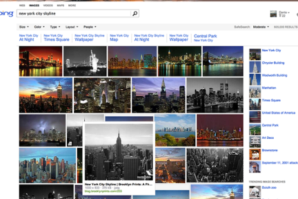 微软Bing图片搜索大改版，更漂亮地呈现搜索结果