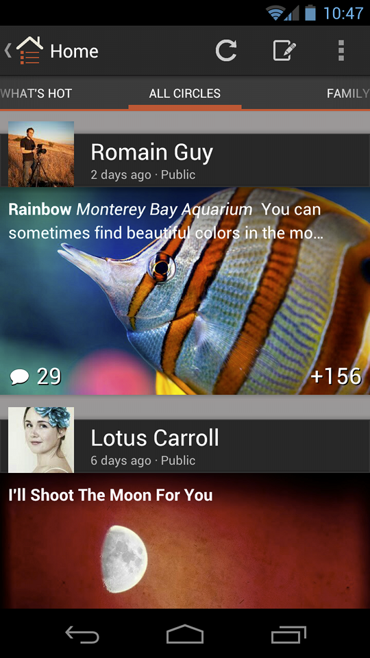 Android版Google+更新：允许直接在手机里进行Hangout视频对话