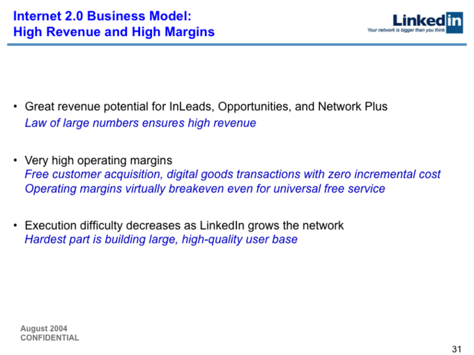2004年LinkedIn B轮融资计划书开封：如今股价已达227美元的它当年是怎么融资的
