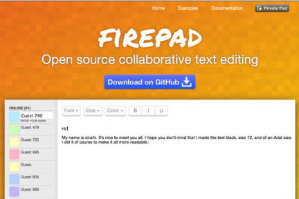 实时数据后端Firebase推出开源Firepad编辑器，可多人协作写文档写代码，and Here is: KrPad.CC