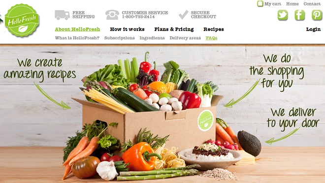 餐饮电商按周订购：HelloFresh每周为你寄送成套的菜品原料，获1千万美元融资