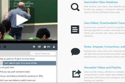 Koemei用视频内容转录技术切入在线教育领域，已取得60万美元营收
