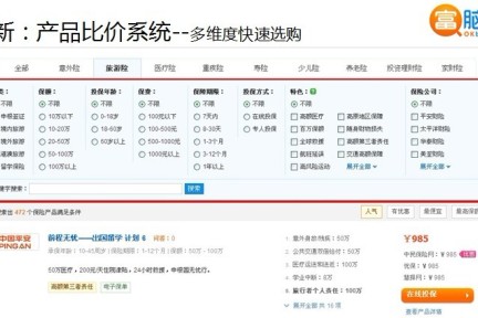 保险领域的去哪儿：“富脑袋”为你提供各类险种的产品搜索、分析和比价服务#36氪开放日#