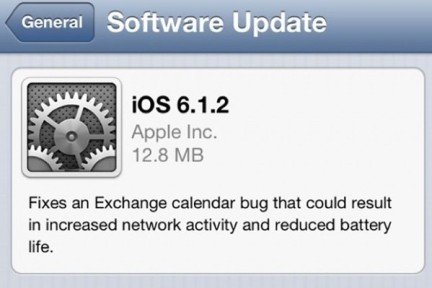 苹果发布iOS 6.1.2更新，修复Exchange问题，密码锁屏漏洞依然存在