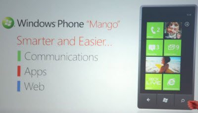 微软向厂商提供Windows Phone 7 Mango系统，真机问世指日可待