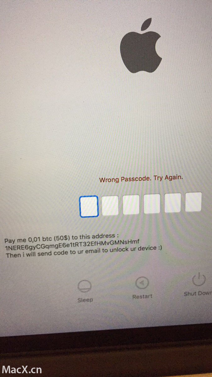 黑客使用 iCloud 查找 iPhone 远程锁定 Mac，索要赎金