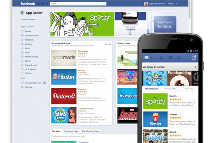 Facebook发布社交应用生态系统“应用中心”，欲靠第三方应用抢占移动互联网