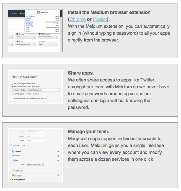 Meldium获100万美元种子资金，让管理人员在dashboard上统一分派、撤销Web应用的访问权限，省去密码管理的麻烦