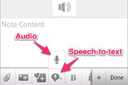 Evernote Android版本新增语音转文本功能，目前仅支持Android 4.0