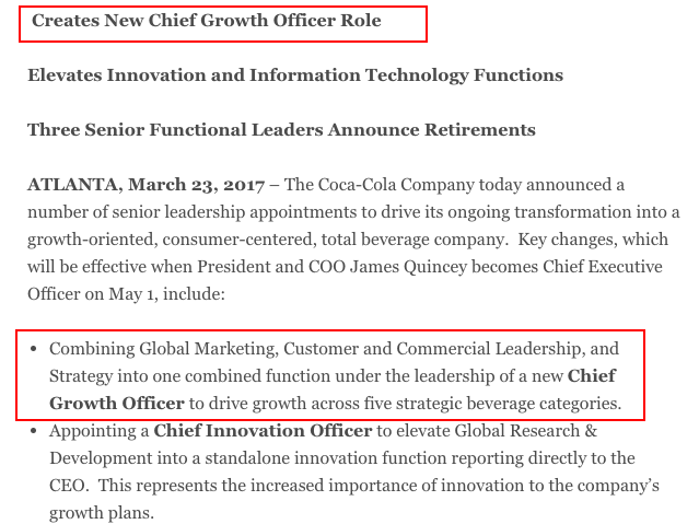 继可口可乐之后，首席增长官真的会取代 CMO 吗？
