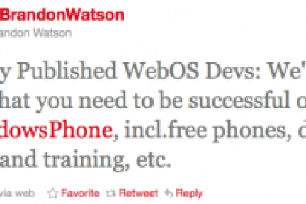 微软为 WebOS 开发者提供免费 Windows Phone 和 开发工具