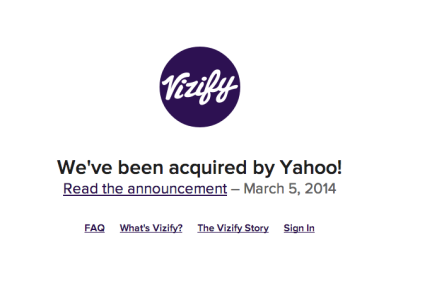 Yahoo 收购可视化个人档案制作公司 Vizify 