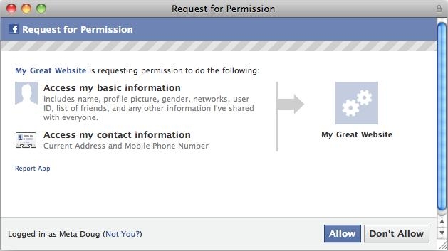 Facebook 开放平台更新，可通过接口得知用户地址、手机号码