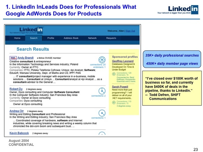 2004年LinkedIn B轮融资计划书开封：如今股价已达227美元的它当年是怎么融资的