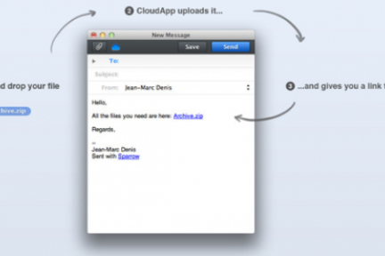 Mac下的邮件客户端Sparrow整合Cloudapp，邮件发送附件直接存储到云端