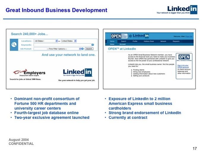 2004年LinkedIn B轮融资计划书开封：如今股价已达227美元的它当年是怎么融资的