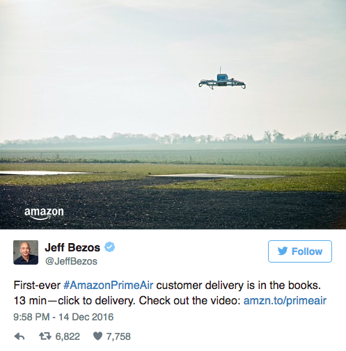 亚马逊的Prime Air无人机首次亮相展会，只可近距离观看但不展示送货|潮科技