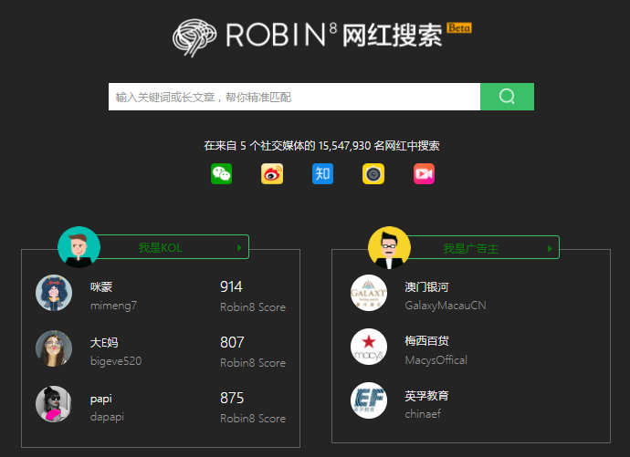 想知道你的朋友圈值多少钱吗？「Robin8」帮你管理社交数据，还让你通过社交网络赚钱