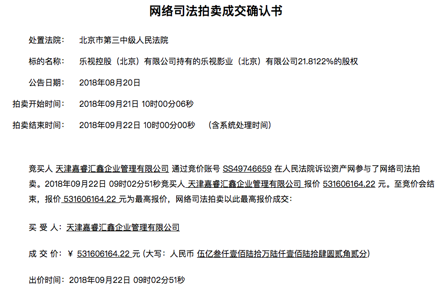融创7.7亿元接手乐视控股部分股权，控股乐融致新、乐视影业