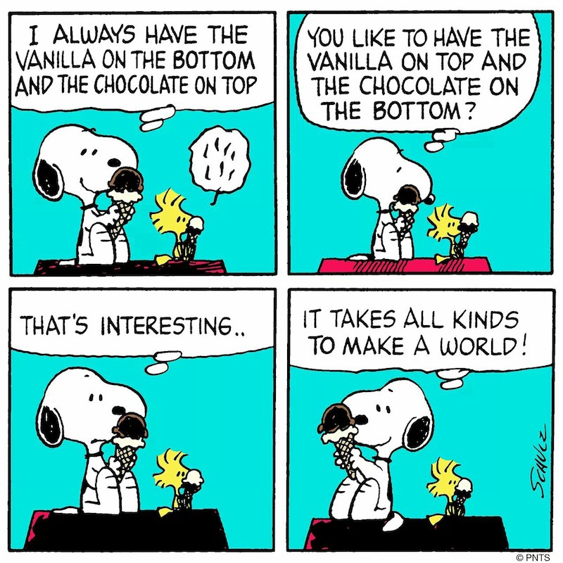 (图自 racked)抽象的画风是《花生》角色在和时尚品牌合作时的天然的