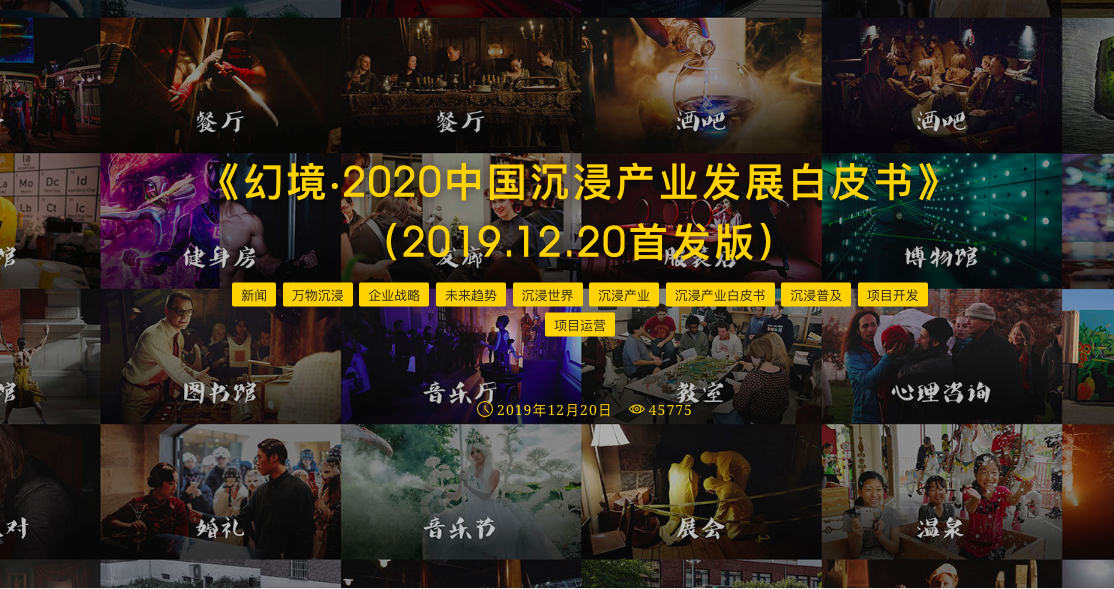 潮科技2020|中国能否产生年收入10亿级别的体验型沉浸业态？这里有一份参考指南