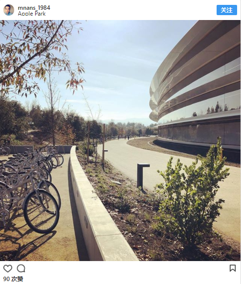 苹果新总部Apple Park已完工，员工曝光了“宇宙飞船”一系列内景图 | 图说