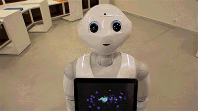 pepper是softbank软银旗下的人形机器人,能通过表情及声音判断人类