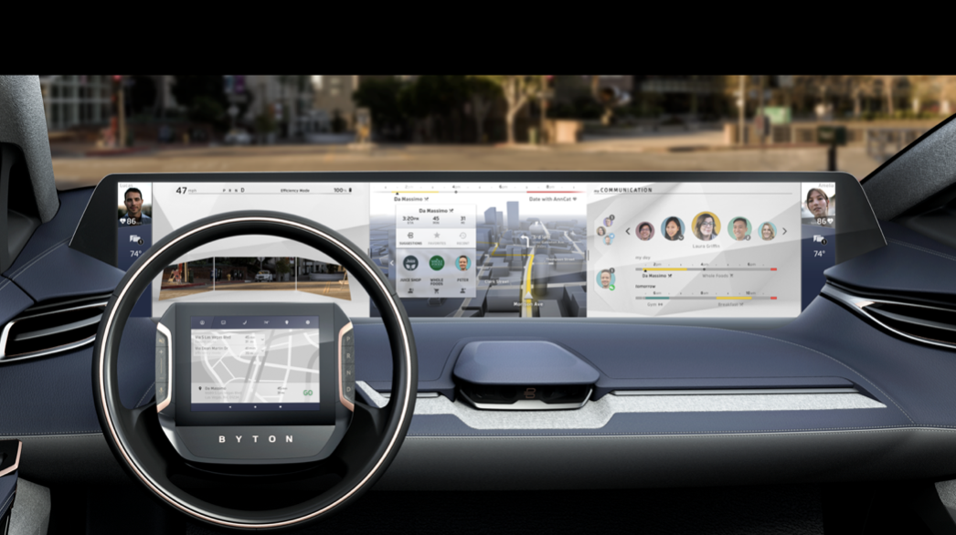 BYTON拜腾公布首款样车局部图，将于1月CES全球首秀