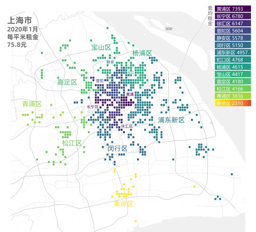 贝壳找房最新房租地图出炉，18城210个城区租金都在这儿了