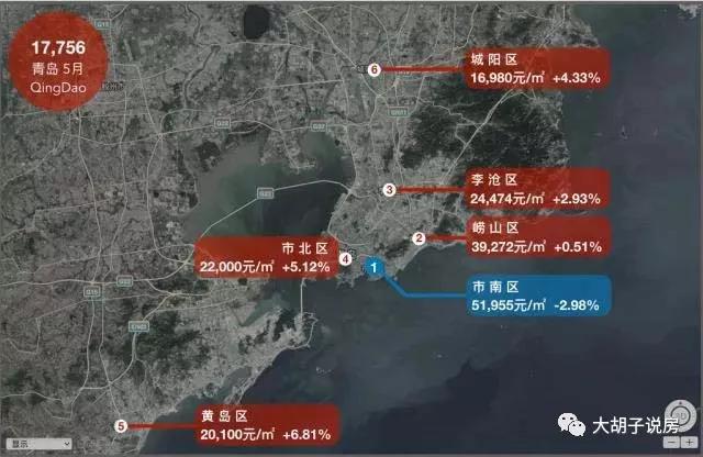 哪个城市涨最多?18座热门城市房价地图（5月版）