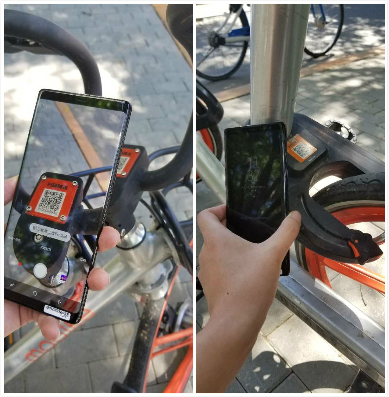 ​摩拜三星量产NFC智能锁​，三星Note8支持“相机扫码”和NFC开锁摩拜单车