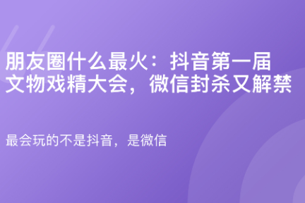 「朋友圈什么最火：抖音第一届文物戏精大会！」5月18日