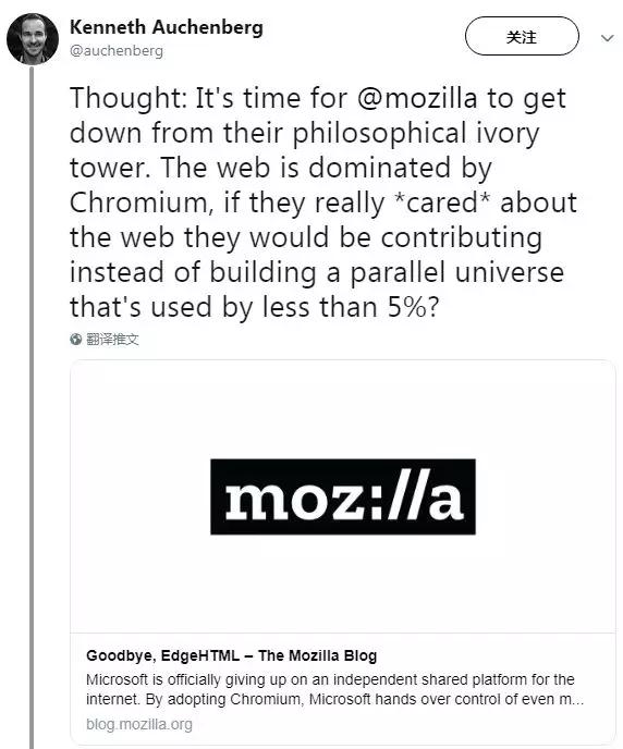 微软：Mozilla，我劝你拥抱 Chromium
