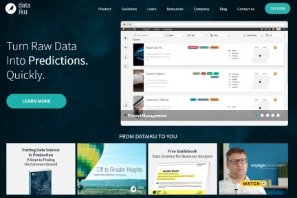 法国大数据分析服务初创公司 Dataiku 获1400 万美元 A 轮融资