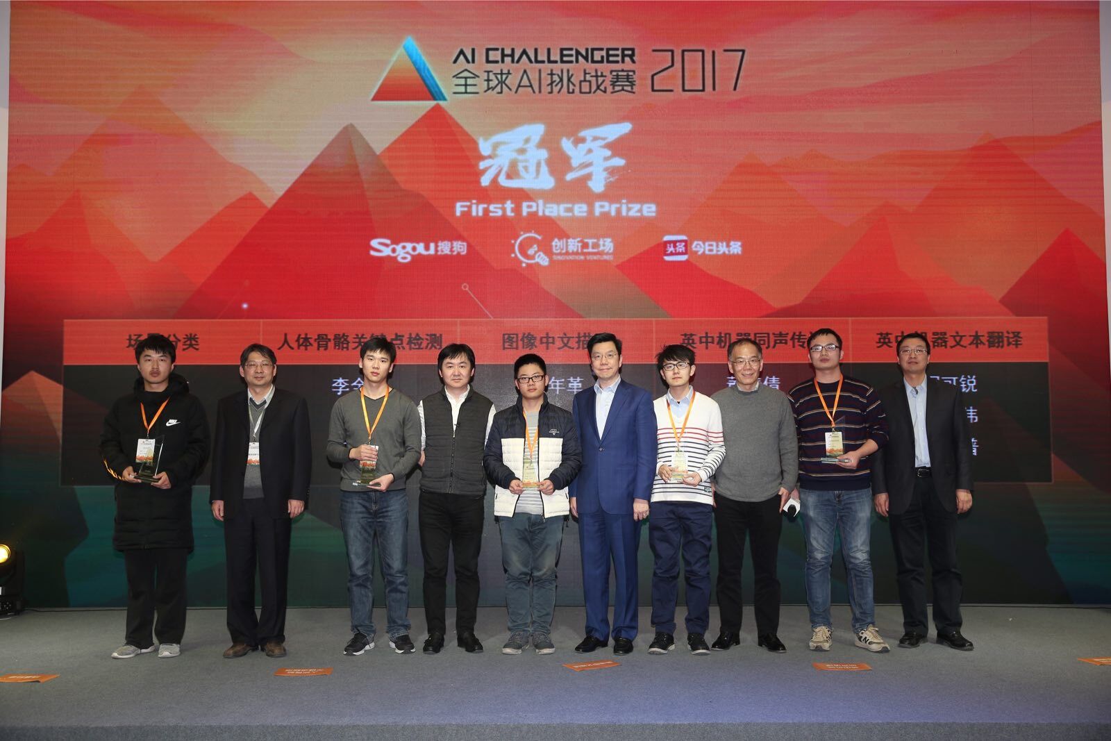 由创新工场、搜狗和今日头条主办的首届全球AI挑战赛落幕  ,目标成为全球最具影响力的竞赛平台