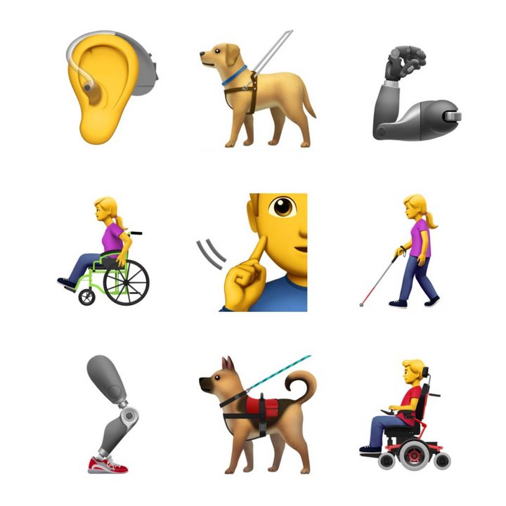 2019 年最新 Emoji 来了，对残障人士有更多关注