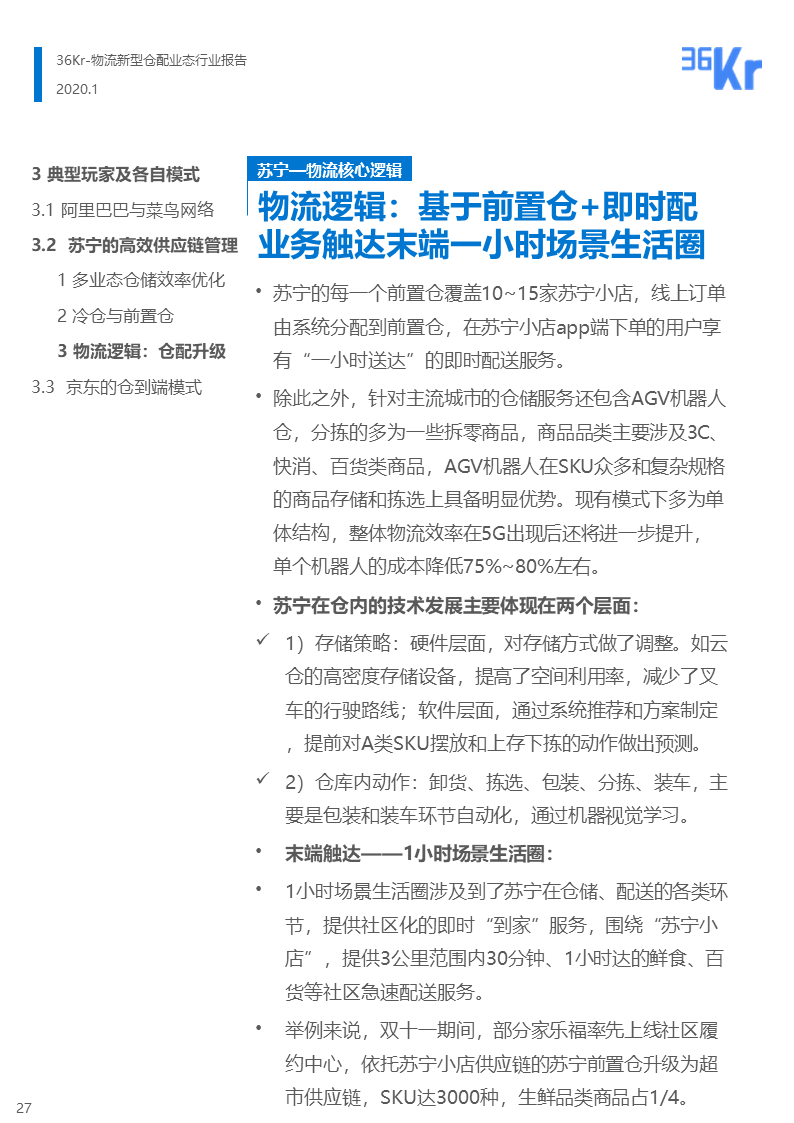 36氪研究 | 新型物流仓配业态行业报告