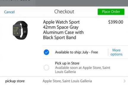 现货购买的前兆？Apple Watch订单将支持实体店取货