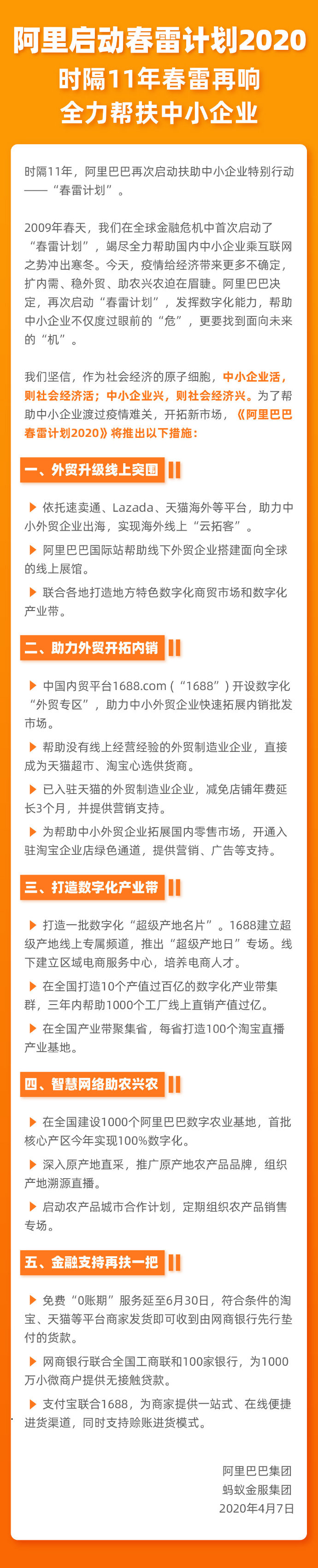 阿里巴巴时隔11年重启“春雷计划”，帮扶中小企业