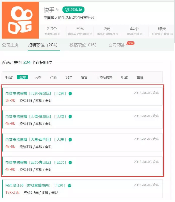 快手大整改，急招3000人审核团队，党员团员优先